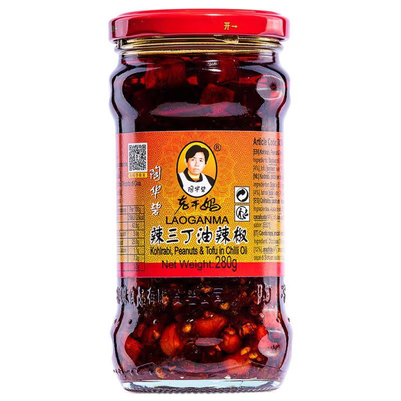 Laoganma Kohrabi,Peanuts and tofu in chilli oil 280g
